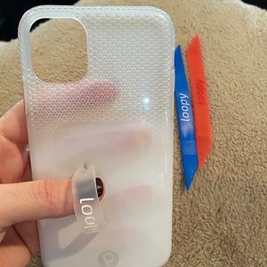 Loopy iPhone 11 white ombré case with 3 loops